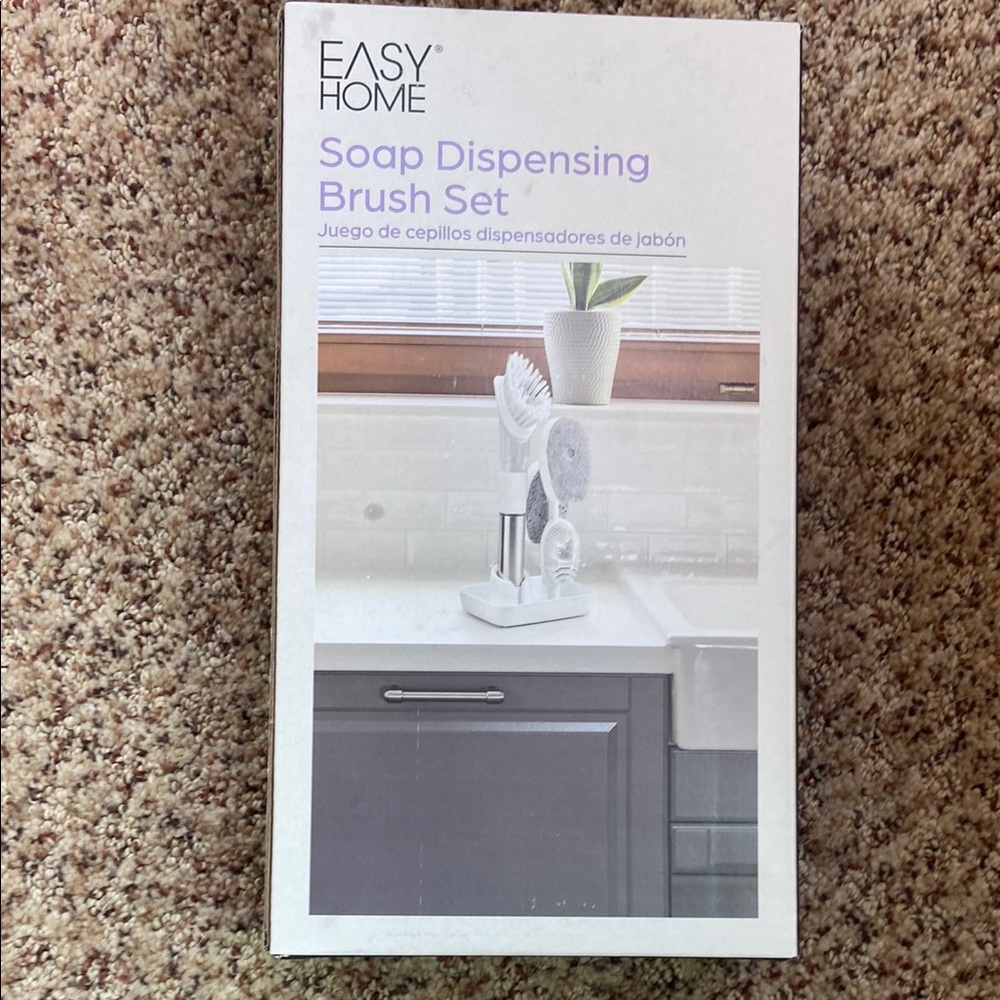 Easy Home Soap Dispensing Brush Set Kitchen Dish Washing Wand